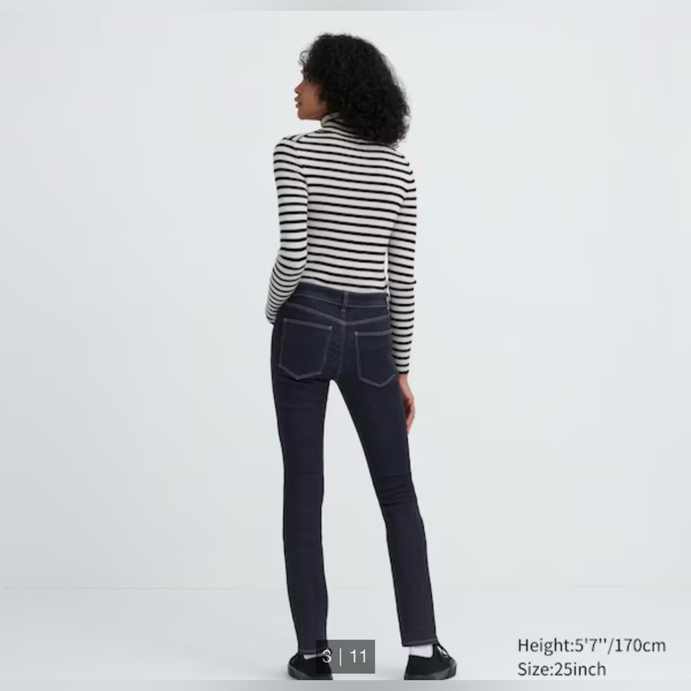 Uniqlo Skinny Fit Stretch Middle Ruisr Dark Wash Jeans Women's Size 24 X 33